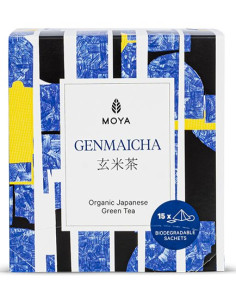 HERBATA ZIELONA GENMAICHA JAPOŃSKA Z PRAŻONYM RYŻEM BIO (15 x 1,5 g) 22,5 g - MOYA MATCHA