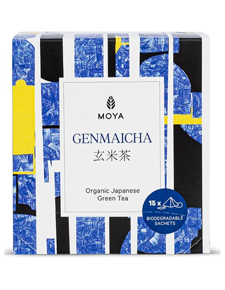 HERBATA ZIELONA GENMAICHA JAPOŃSKA Z PRAŻONYM RYŻEM BIO (15 x 1,5 g) 22,5 g - MOYA MATCHA
