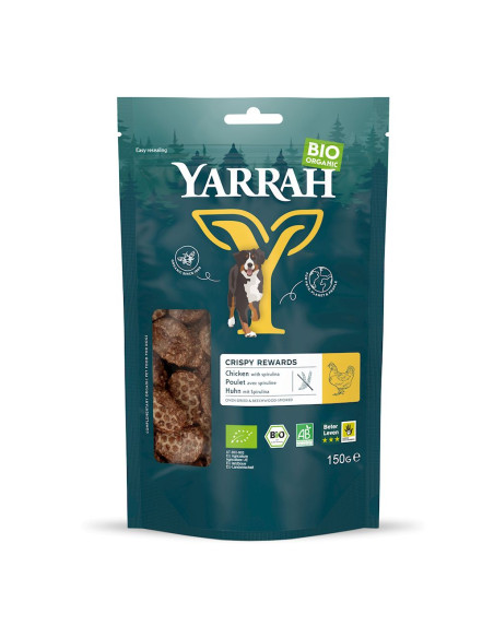 (DLA PSA) PRZYSMAK - KĄSKI Z KURCZAKIEM I SPIRULINĄ BIO 150 g - YARRAH