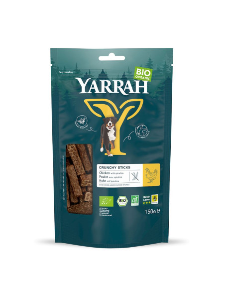 (DLA PSA) PRZYSMAK - PAŁECZKI Z KURCZAKIEM I SPIRULINĄ BIO 150 g - YARRAH