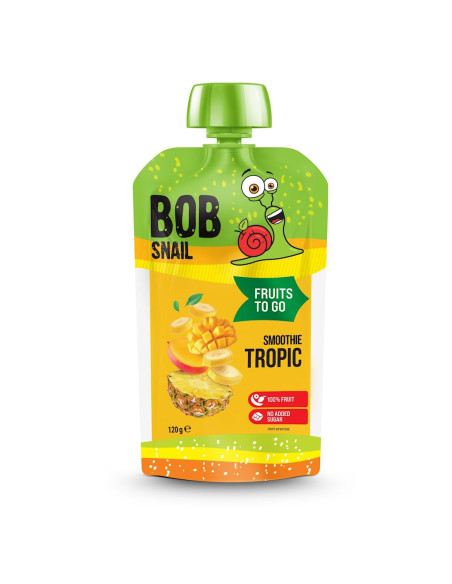 SMOOTHIE BANAN - ANANAS - MANGO BEZ DODATKU CUKRÓW 120 g - BOB SNAIL