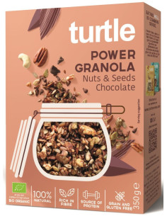 GRANOLA CZEKOLADOWO - ORZECHOWA Z NASIONAMI BEZGLUTENOWA BIO 350 g - TURTLE