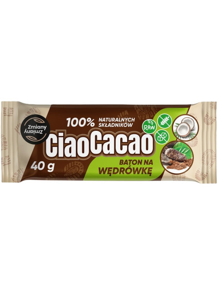 BATON DAKTYLOWY KAKAO - KOKOS CIAO CACAO BEZGLUTENOWY 40 g - ZMIANY ZMIANY