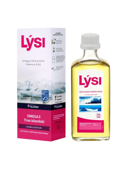 TRAN ISLANDZKI MSC OMEGA-3 (1080 mg) O SMAKU TUTTI FRUTTI 240 ml - LYSI