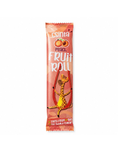 PRZEKĄSKA ROLL JABŁKO - BRZOSKWINIA BEZ DODATKU CUKRÓW BEZGLUTENOWA BIO 12 g - CSINTA