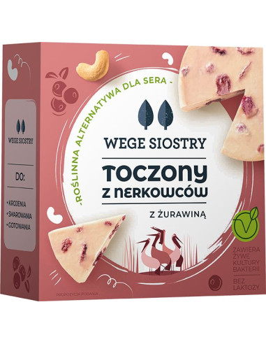 WEGAŃSKA ALTERNATYWA SERA Z ORZECHÓW NERKOWCA Z ŻURAWINĄ BEZGLUTENOWA 140 g - WEGE SIOSTRY