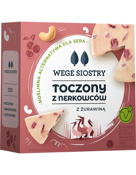 WEGAŃSKA ALTERNATYWA SERA Z ORZECHÓW NERKOWCA Z ŻURAWINĄ BEZGLUTENOWA 140 g - WEGE SIOSTRY