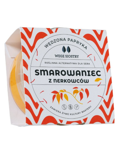 WEGAŃSKA ALTERNATYWA SERKA TWAROGOWEGO Z ORZECHÓW NERKOWCA Z PAPRYKĄ WĘDZONĄ BEZGLUTENOWA 150 g - WEGE SIOSTRY
