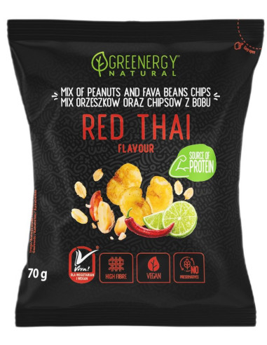 MIESZANKA PROTEINOWA ORZESZKÓW I CHIPSÓW Z BOBU RED THAI 70 g - GREENERGY