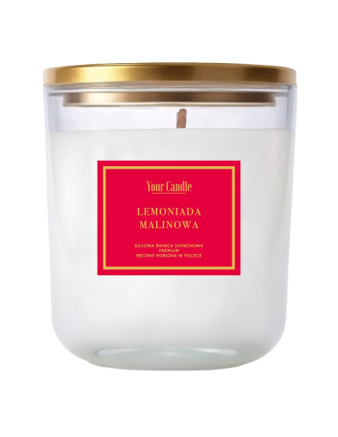 ŚWIECA SOJOWA ZAPACHOWA LEMONIADA MALINOWA 180 ml - YOUR CANDLE