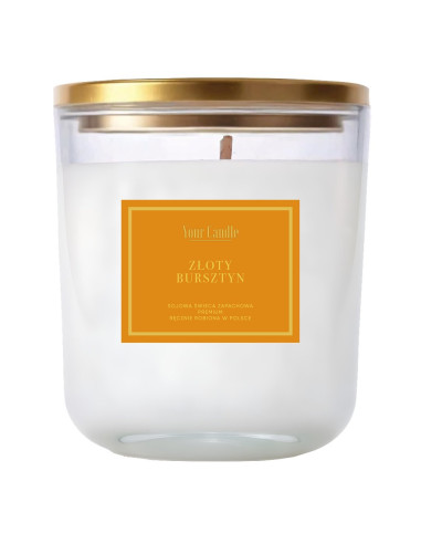 ŚWIECA SOJOWA ZAPACHOWA  ZŁOTY BURSZTYN 180 ml - YOUR CANDLE