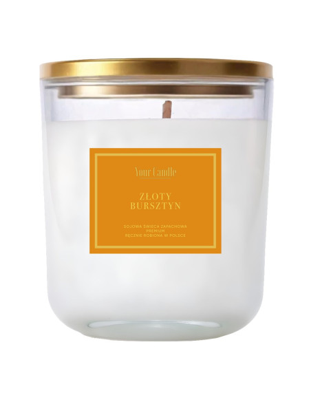 ŚWIECA SOJOWA ZAPACHOWA  ZŁOTY BURSZTYN 180 ml - YOUR CANDLE