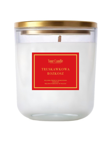 ŚWIECA SOJOWA ZAPACHOWA TRUSKAWKOWA ROZKOSZ 180 ml - YOUR CANDLE