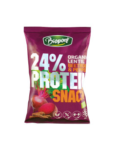 CHRUPKI PROTEINOWE O SMAKU BURAKA Z PIEPRZEM BEZGLUTENOWE BIO 50 g - BIOPONT
