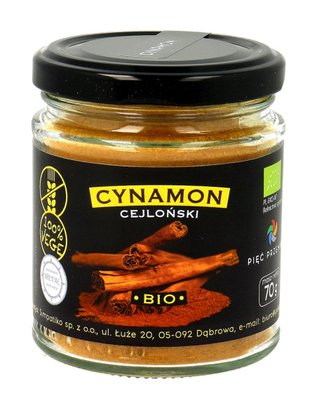 CYNAMON CEJLOŃSKI BEZGLUTENOWY BIO 70 g - PIĘĆ PRZEMIAN