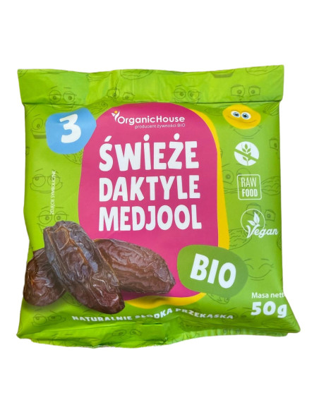 DAKTYLE MEDJOOL ŚWIEŻE BEZGLUTENOWE BIO 50 g  (3 szt.) - ORGANICHOUSE