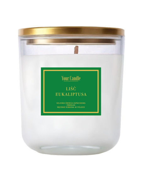 ŚWIECA SOJOWA ZAPACHOWA LIŚĆ EUKALIPTUSA 180 ml - YOUR CANDLE