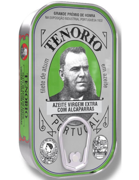 TUŃCZYK PŁATY W OLIWIE Z OLIWEK EXTRA VIRGIN Z KAPARAMI 120 g (78 g) - TENORIO