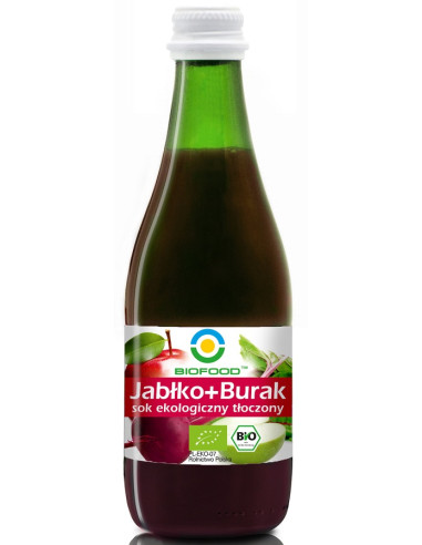 SOK JABŁKO - BURAK NFC BEZGLUTENOWY BIO 300 ml - BIOFOOD