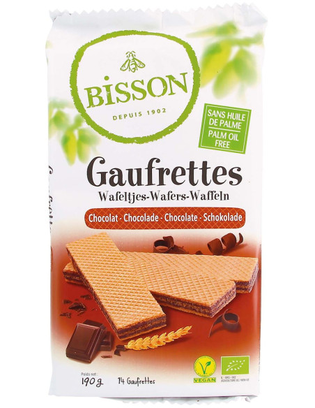 WAFELKI Z KREMEM CZEKOLADOWYM BIO 190 g - BISSON