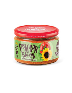 PASTA SŁONECZNIKOWA Z POMIDORAMI I BAZYLIĄ BEZGLUTENOWA 180 g - PRIMAVIKA