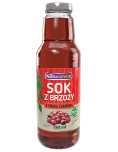 SOK Z BRZOZY Z ŻURAWINĄ 750 ml - NATURAVENA