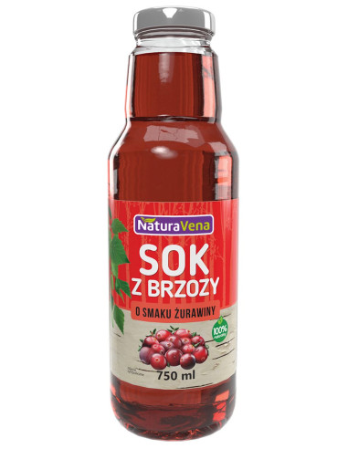 SOK Z BRZOZY Z ŻURAWINĄ 750 ml - NATURAVENA