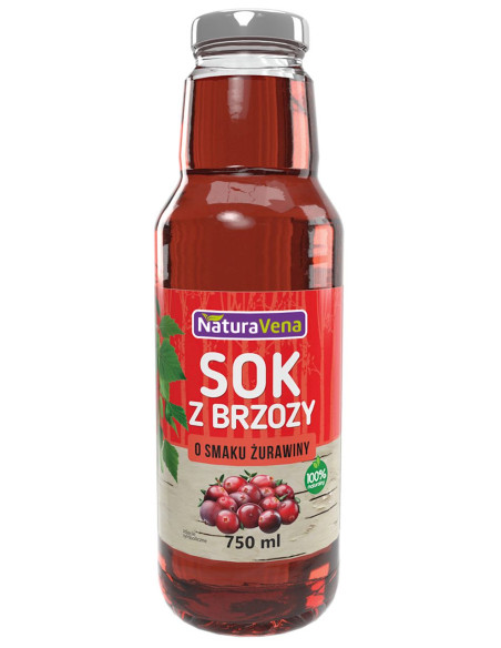 SOK Z BRZOZY Z ŻURAWINĄ 750 ml - NATURAVENA