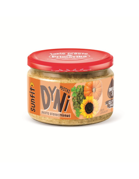 PASTA SŁONECZNIKOWA Z PESTKAMI DYNI BEZGLUTENOWA 180 g - PRIMAVIKA