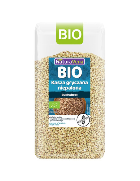KASZA GRYCZANA NIEPALONA BEZGLUTENOWA BIO 500 g - NATURAVENA