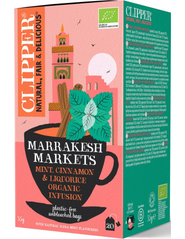 HERBATKA Z MIĘTĄ, CYNAMONEM I LUKRECJĄ (MARRAKESH MARKETS) BIO (20 x 1,75 g) 35 g - CLIPPER