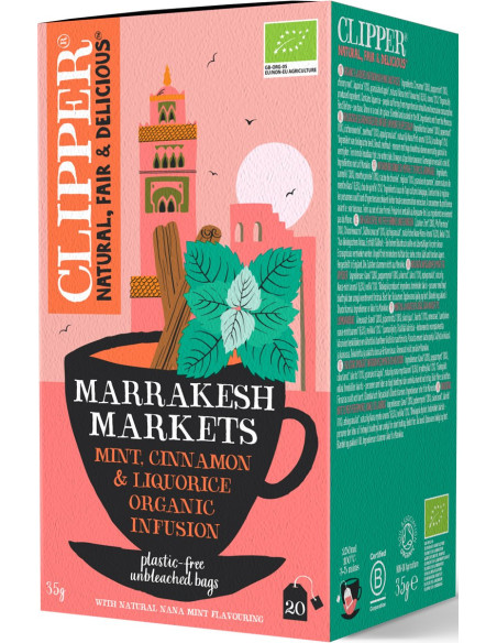 HERBATKA Z MIĘTĄ, CYNAMONEM I LUKRECJĄ (MARRAKESH MARKETS) BIO (20 x 1,75 g) 35 g - CLIPPER