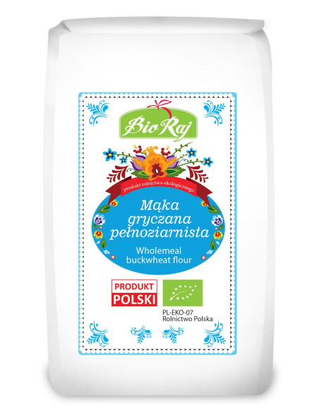 MĄKA GRYCZANA PEŁNOZIARNISTA BIO (POLSKA) 600 g - BIO RAJ