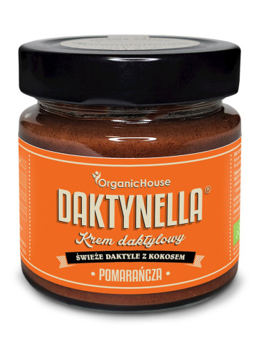 KREM KOKOS - DAKTYLE MEDJOOL - POMARAŃCZA BEZGLUTENOWY BIO 190 g - ORGANICHOUSE (DAKTYNELLA)