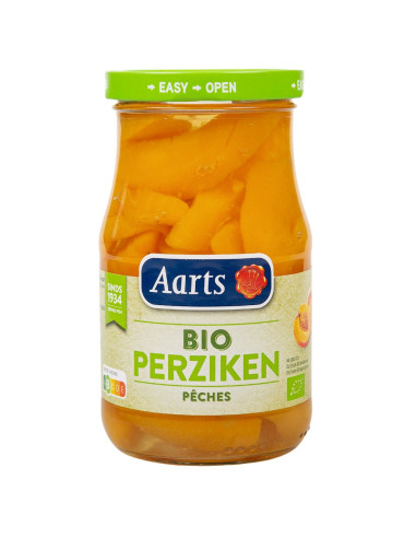 BRZOSKWINIE PLASTRY W LEKKIM SYROPIE BIO 350 g (190 g) (SŁOIK) - AARTS