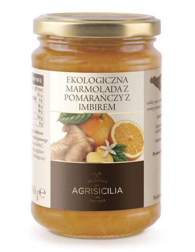 MARMOLADA Z POMARAŃCZY Z IMBIREM BIO 360 g - AGRISICILIA
