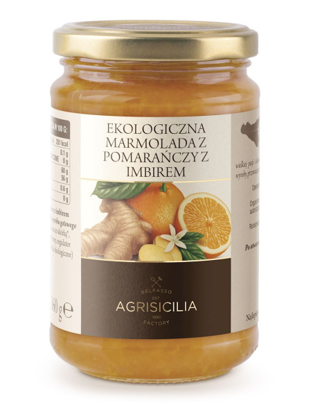 MARMOLADA Z POMARAŃCZY Z IMBIREM BIO 360 g - AGRISICILIA