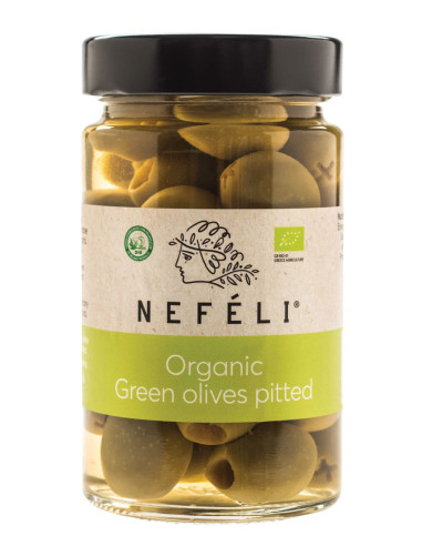 OLIWKI ZIELONE BEZ PESTEK W ZALEWIE BIO 295 g (140 g) - NEFELI