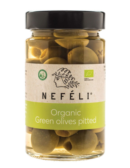 OLIWKI ZIELONE BEZ PESTEK W ZALEWIE BIO 295 g (140 g) - NEFELI