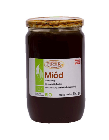 MIÓD SPADZIOWY ZE SPADZI IGLASTEJ BIO 950 g - PASIEKA PUCER