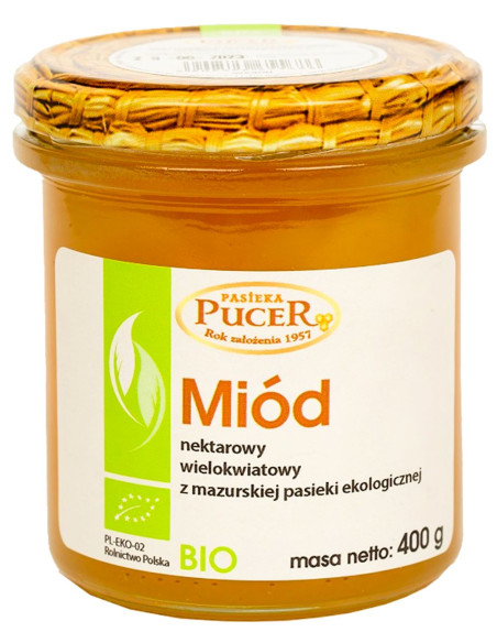 MIÓD WIELOKWIATOWY BIO 400 g - PASIEKA PUCER