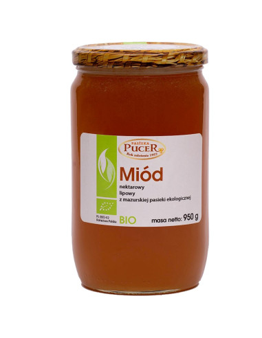 MIÓD LIPOWY BIO 950 g - PASIEKA PUCER