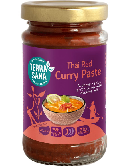 PASTA TAJSKA CZERWONE CURRY BEZGLUTENOWA BIO 120 g - TERRASANA