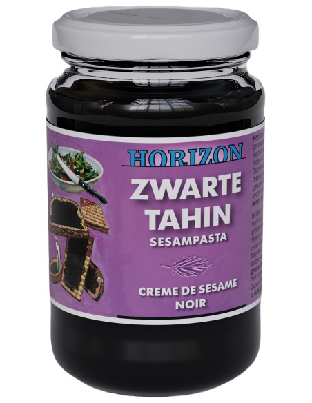 TAHINI CZARNE (PASTA SEZAMOWA Z CZARNEGO SEZAMU) BEZGLUTENOWE BIO 350 g - HORIZON