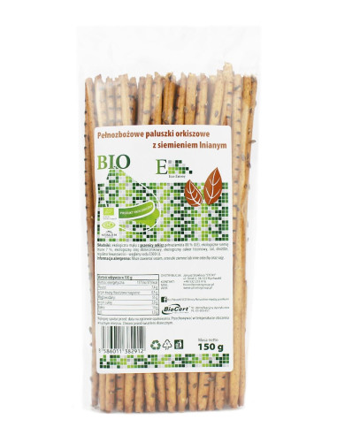 PALUSZKI ORKISZOWE PEŁNOZIARNISTE Z SIEMIENIEM LNIANYM BIO 150 g - ENVOY