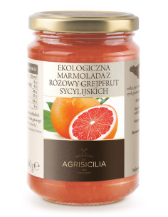 MARMOLADA Z RÓŻOWYCH GREJPFRUTÓW SYCYLIJSKICH BIO 360 g - AGRISICILIA