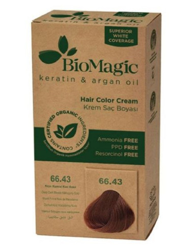 FARBA DO WŁOSÓW BARDZO CIEMNY MAHONIOWY BLOND (66.43) 250 g - BIOMAGIC