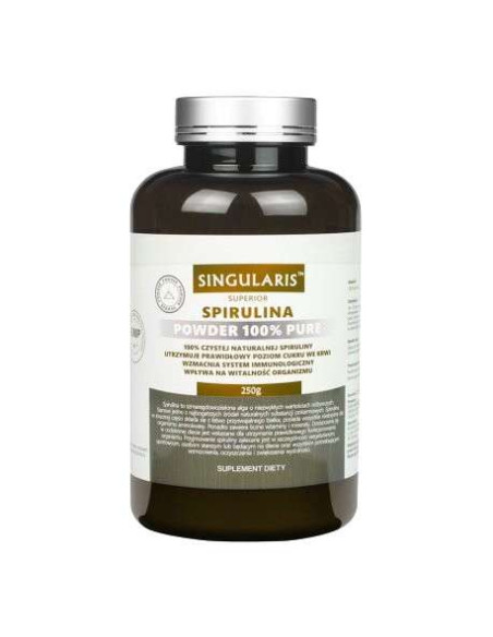 Spirulina w proszku 100% pure Superior - 250g - Singularis