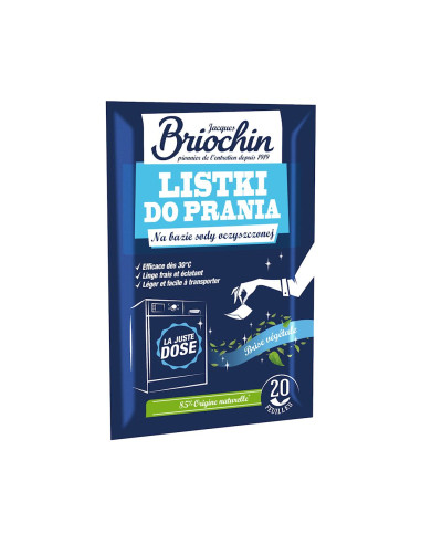 LISTKI DO PRANIA NA BAZIE SODY OCZYSZCZONEJ ZIELONA ŚWIEŻOŚĆ 20 SZTUK - BRIOCHIN