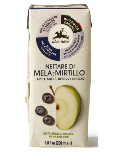 NEKTAR JABŁKOWO - BORÓWKOWY BIO 200 ml - ALCE NERO